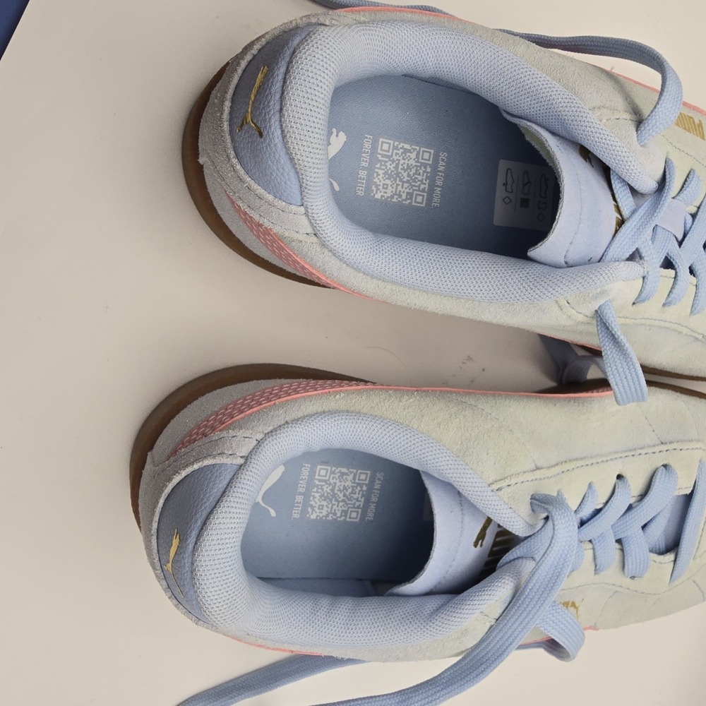 PUMA Women's Club Klassika SD Sneakers Light Blue Pink Gum Sole Suede Size 8.5 - Picture 9 of 10